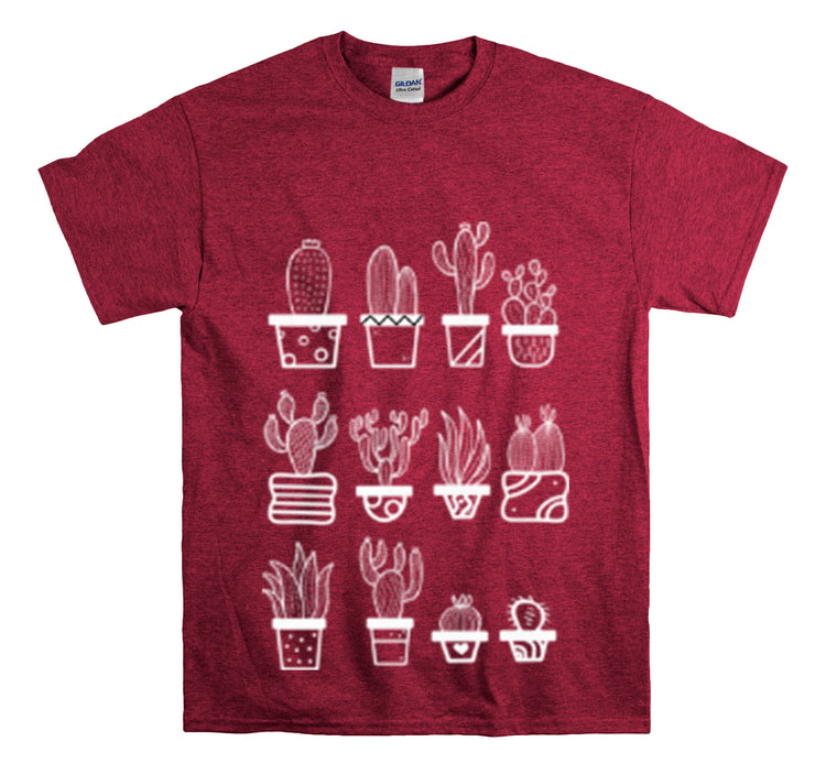 Shirt Funny Cactus Gardening Miniature Flowers Repotting Garden T-Shirt Unisex Heavy Cotton Tee