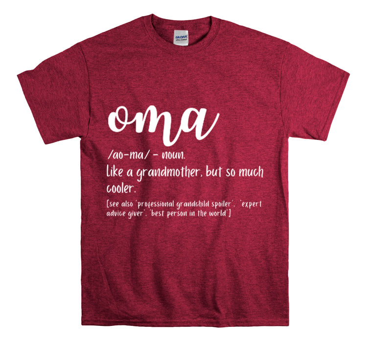 Shirt Funny Oma Definition Love Granny Nana Humor Retirement Grandmoms Gag Grandmother T-Shirt Unisex Heavy Cotton Tee