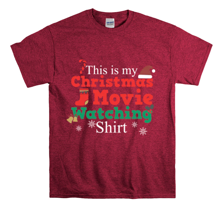 Shirt Funny This Is My Christmas Movie Watching Film Holiday Family  Festive Winter T-Shirt Unisex Heavy Cotton Tee