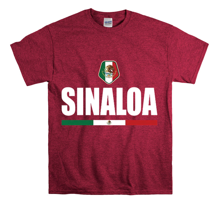 Shirt Funny Sinaloa Mexico Flag Illustration Mexican Pride Symbol T-Shirt Unisex Heavy Cotton Tee