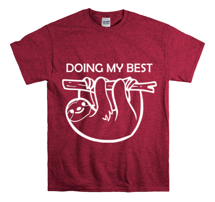 Shirt Funny Doing My Best Sloth Adorable Slothful Humor Cartoon T-Shirt Unisex Heavy Cotton Tee