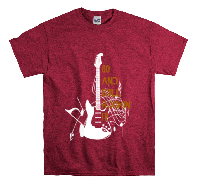 Shirt Vintage 60 And Still Rockin' It Throwback Guitar Classic Concerts Nostalgia Music T-Shirt Unisex Heavy Cotton Tee