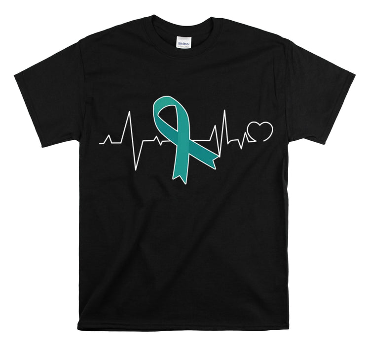 Shirt Funny Ovarian Cancer Awareness Supporters Survivor Support Novelty Medical Health T-Shirt Unisex Heavy Cotton Tee