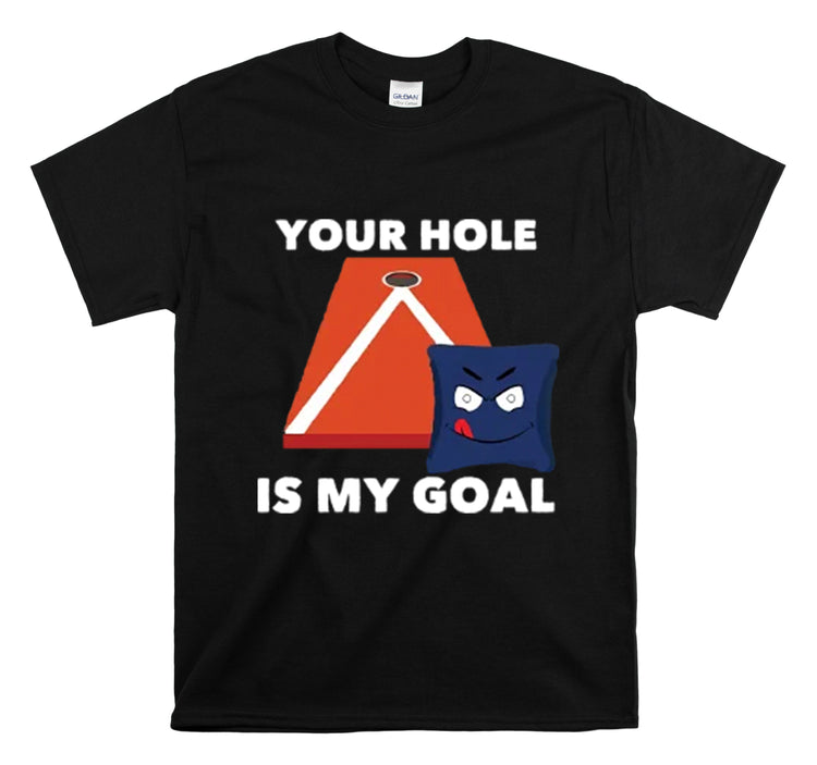 Shirt Funny Your Hole's My Goal Illustration Golfer Hilarious Golf Competition Sports T-Shirt Unisex Heavy Cotton Tee