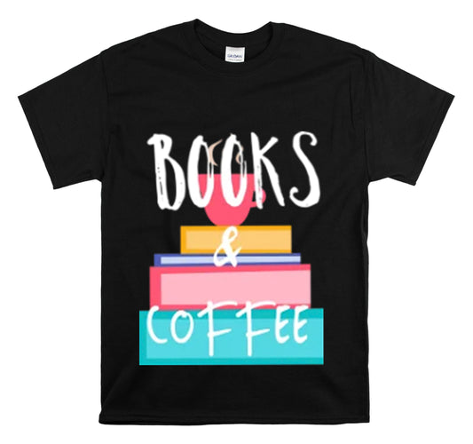 Shirt Funny Books And Coffee Literature Bookish Reading Bookworm T-Shirt Unisex Heavy Cotton Tee