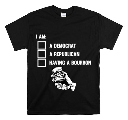 Shirt Funny I'm Having A Bourbon Drinking Buddies Gag  Alcohol Humor Party Whiskey T-Shirt Unisex Heavy Cotton Tee