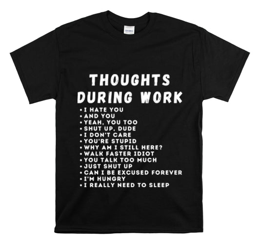 Shirt Funny Thoughts While Working Introverts Serenity Mindfulness Professional Inner T-Shirt Unisex Heavy Cotton Tee