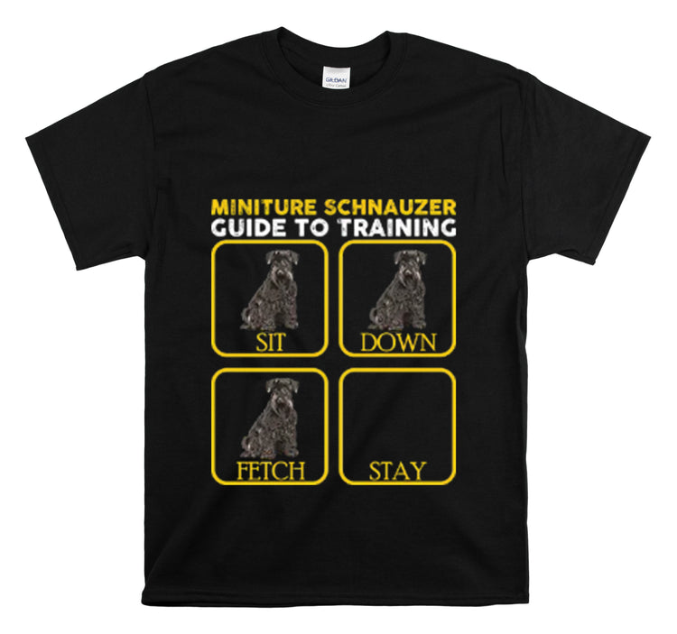 Shirt Funny Miniature Schnauzer Training Puppy Tips Positive Dog Socialization Clicker T-Shirt Unisex Heavy Cotton Tee