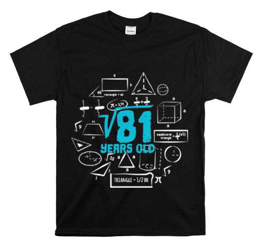 Shirt Funny Square Root 9th Birthdays Graphic Math Geek Numerical T-Shirt Unisex Heavy Cotton Tee