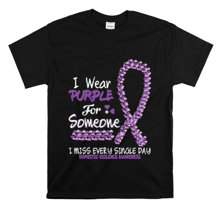 Shirt Funny Wear Purple Domestic Violence Awareness Survivor Fun Empowerment Support T-Shirt Unisex Heavy Cotton Tee