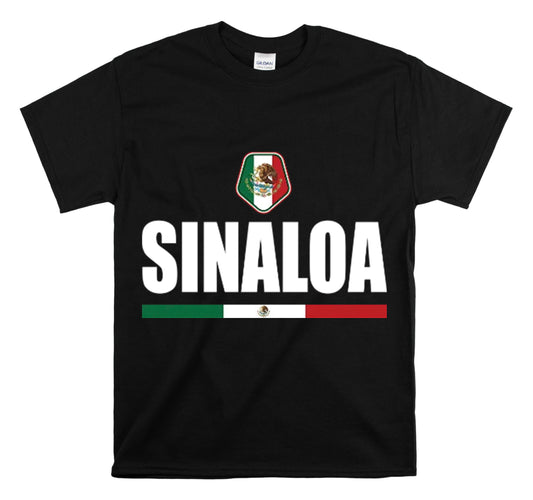 Shirt Funny Sinaloa Mexico Flag Illustration Mexican Pride Symbol T-Shirt Unisex Heavy Cotton Tee