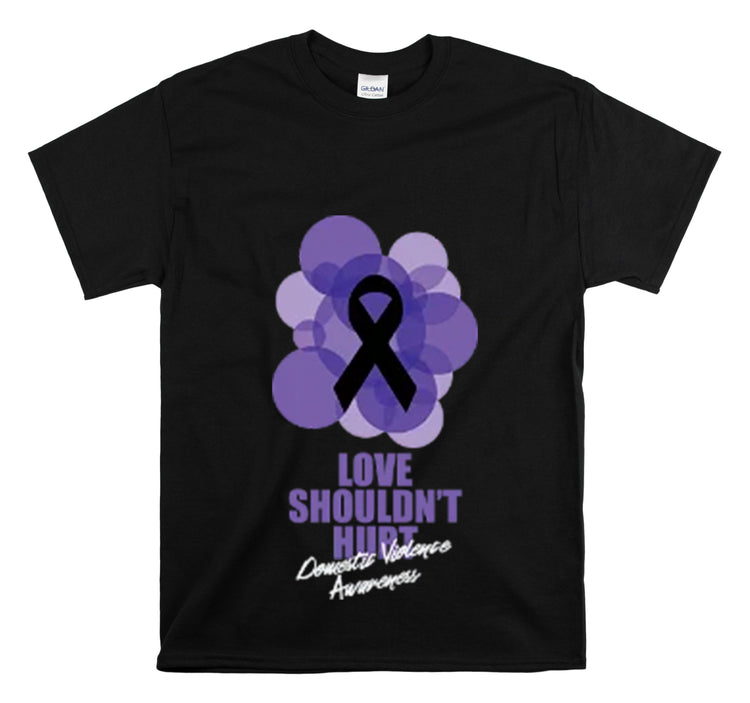 Shirt Funny Love Never Cause Pain Stop Domestic Violence Support Empowerment AwarenessT-Shirt Unisex Heavy Cotton Tee