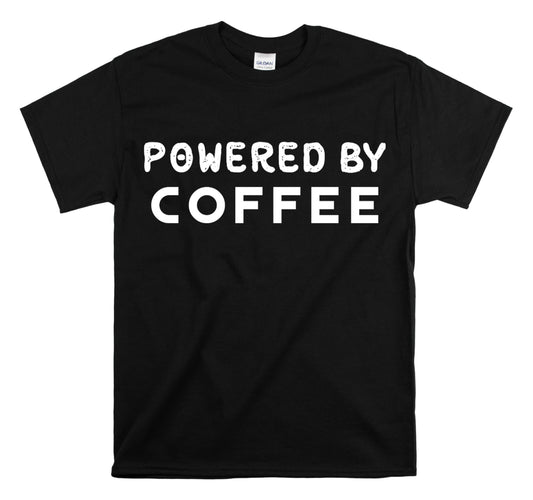 Shirt Funny Powered by Coffee Introvert Peace and Quiet Enthusiast T-Shirt Unisex Heavy Cotton Tee