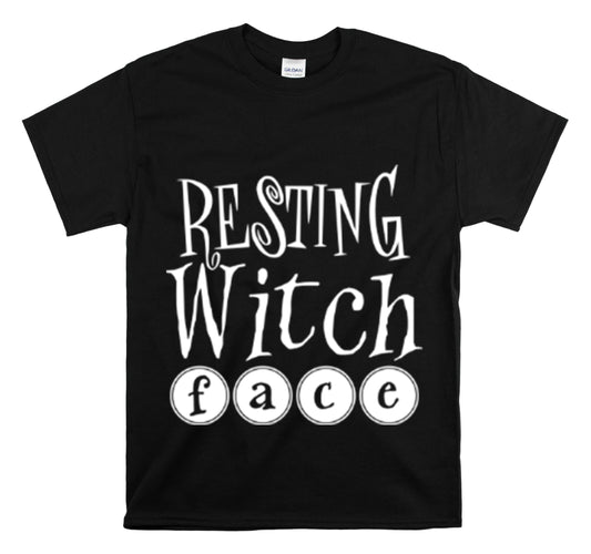 Shirt Funny Resting Witch Face humor Halloween Seasonal Magical T-Shirt Unisex Heavy Cotton Tee