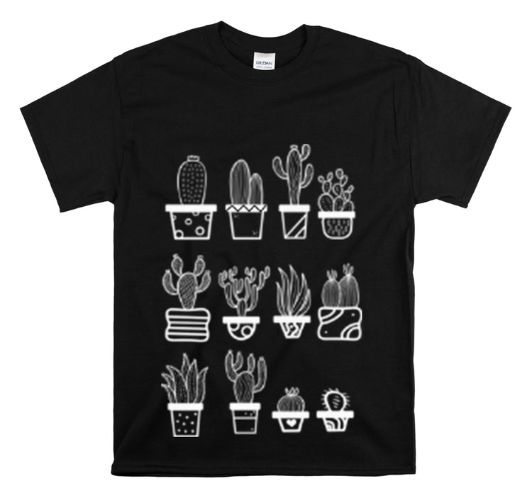 Shirt Funny Cactus Gardening Miniature Flowers Repotting Garden T-Shirt Unisex Heavy Cotton Tee