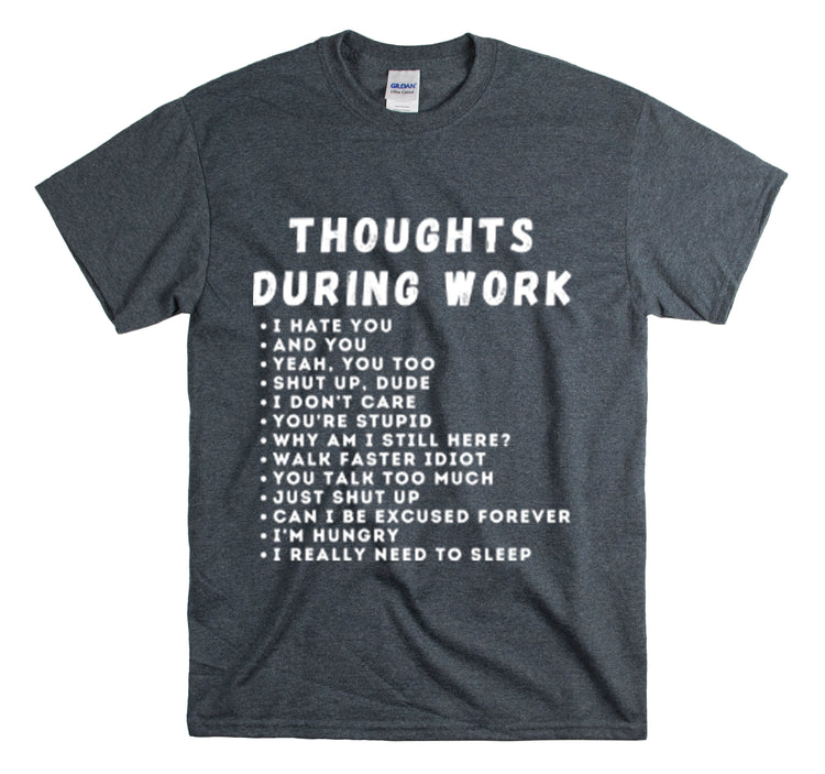 Shirt Funny Thoughts While Working Introverts Serenity Mindfulness Professional Inner T-Shirt Unisex Heavy Cotton Tee