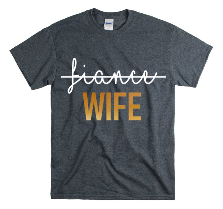 Shirt Funny Fiance Wife Gift Engagement Proposal Marriage Gift T-Shirt Unisex Heavy Cotton Tee