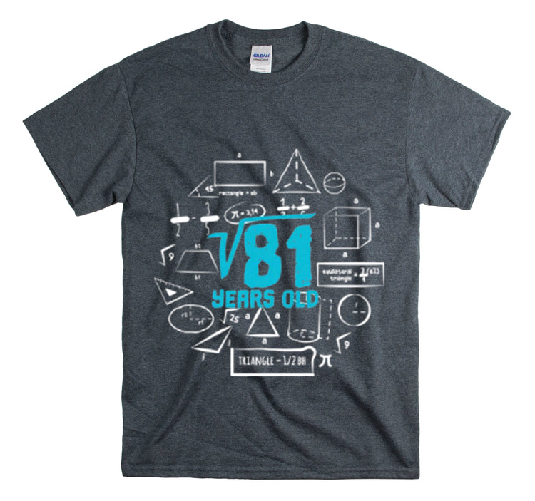 Shirt Funny Square Root 9th Birthdays Graphic Math Geek Numerical T-Shirt Unisex Heavy Cotton Tee