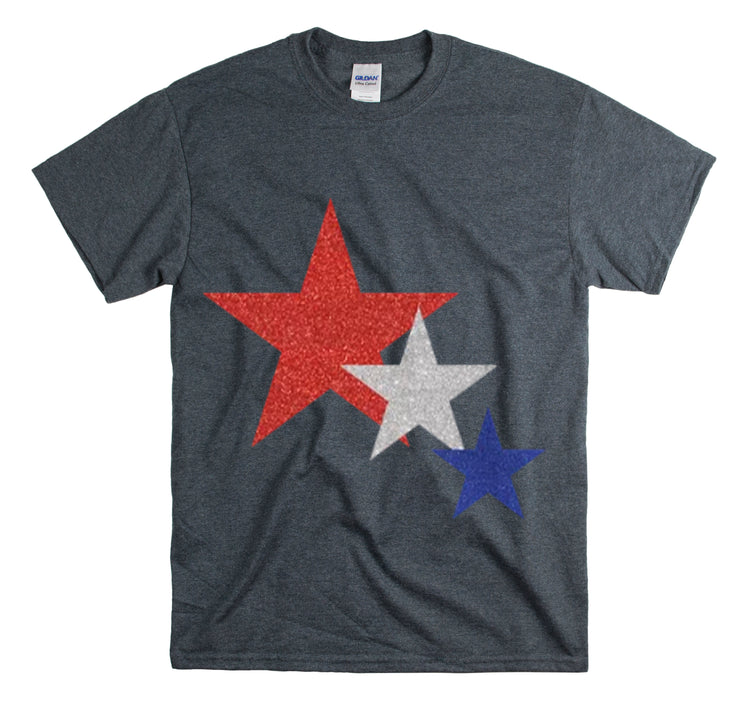 Shirt Funny Three Stars Fourth Of July Fireworks Holiday  Hilarious Patriotic Party T-Shirt Unisex Heavy Cotton Tee