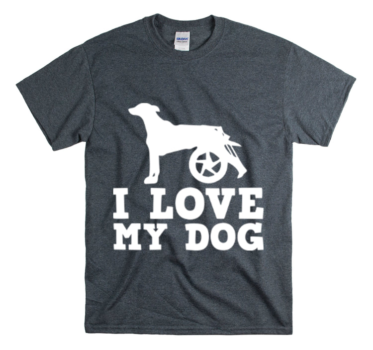 Shirt Funny Loving My Handicap Dog Appreciation Inspirational Pet Disability Awareness T-Shirt Unisex Heavy Cotton Tee