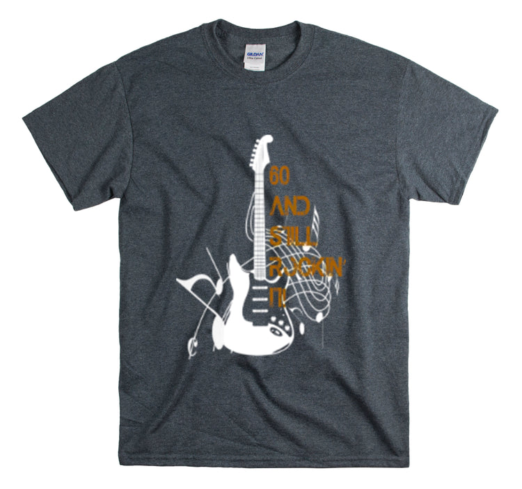 Shirt Vintage 60 And Still Rockin' It Throwback Guitar Classic Concerts Nostalgia Music T-Shirt Unisex Heavy Cotton Tee