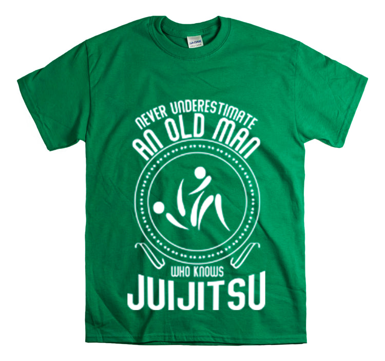 Shirt Funny Old Man Jiu Jitsu Expert Sayings Martial Arts Humor T-Shirt Unisex Heavy Cotton Tee