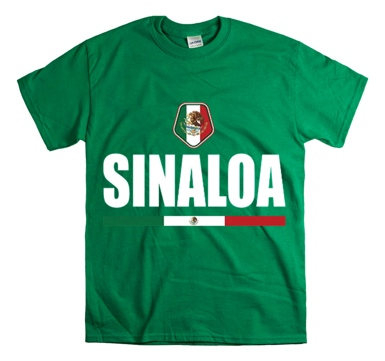 Shirt Funny Sinaloa Mexico Flag Illustration Mexican Pride Symbol T-Shirt Unisex Heavy Cotton Tee