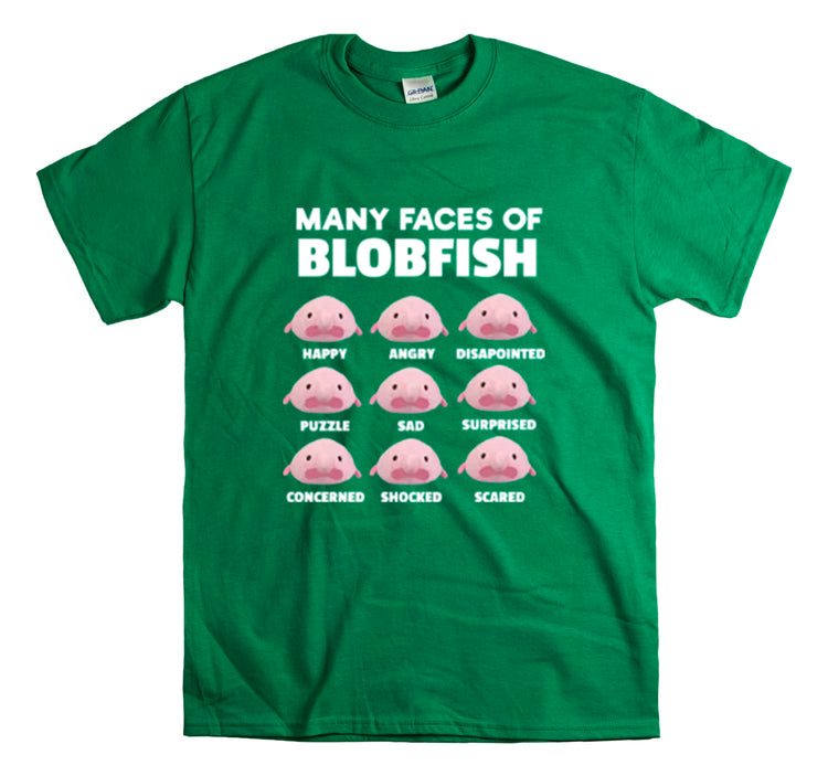 Shirt Funny Many Faces Of Blobfish Ugly Weird creatures viral lovers Humorous Memes T-Shirt Unisex Heavy Cotton Tee