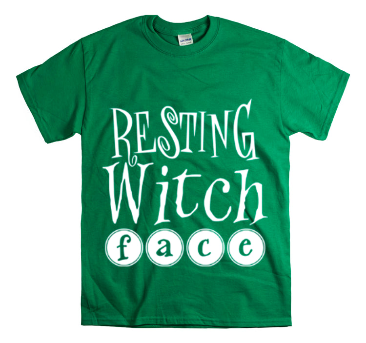 Shirt Funny Resting Witch Face humor Halloween Seasonal Magical T-Shirt Unisex Heavy Cotton Tee