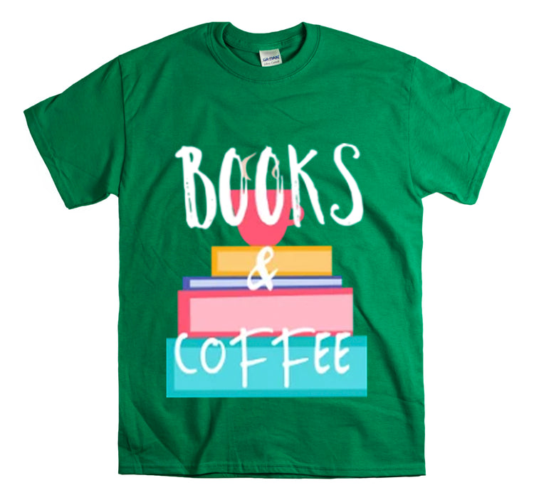 Shirt Funny Books And Coffee Literature Bookish Reading Bookworm T-Shirt Unisex Heavy Cotton Tee