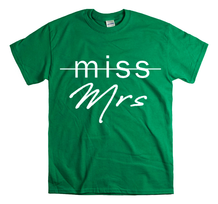 Shirt Funny From Miss To Mrs Bridal Wedding Gift Engagement Party T-Shirt Unisex Heavy Cotton Tee