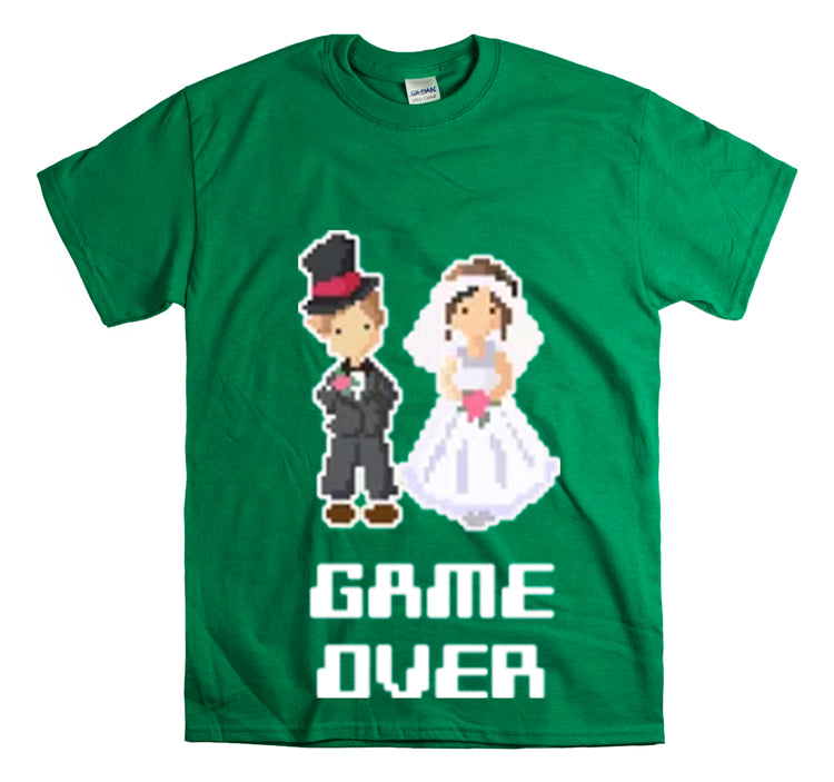 Shirt Funny Game Over Mr And Mrs Just Married Wedding Party Love T-Shirt Unisex Heavy Cotton Tee