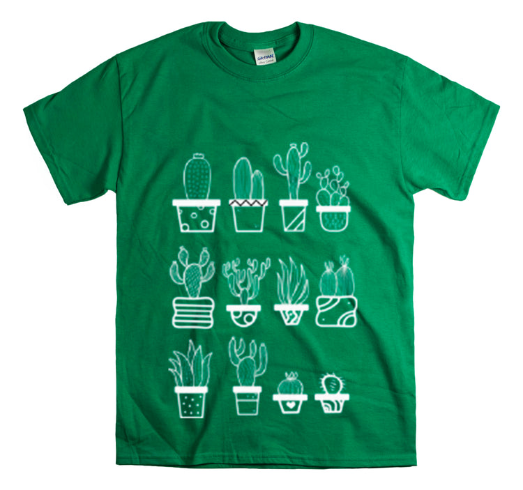 Shirt Funny Cactus Gardening Miniature Flowers Repotting Garden T-Shirt Unisex Heavy Cotton Tee