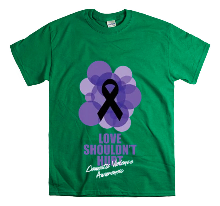 Shirt Funny Love Never Cause Pain Stop Domestic Violence Support Empowerment AwarenessT-Shirt Unisex Heavy Cotton Tee