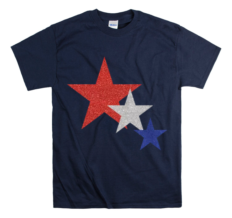 Shirt Funny Three Stars Fourth Of July Fireworks Holiday  Hilarious Patriotic Party T-Shirt Unisex Heavy Cotton Tee