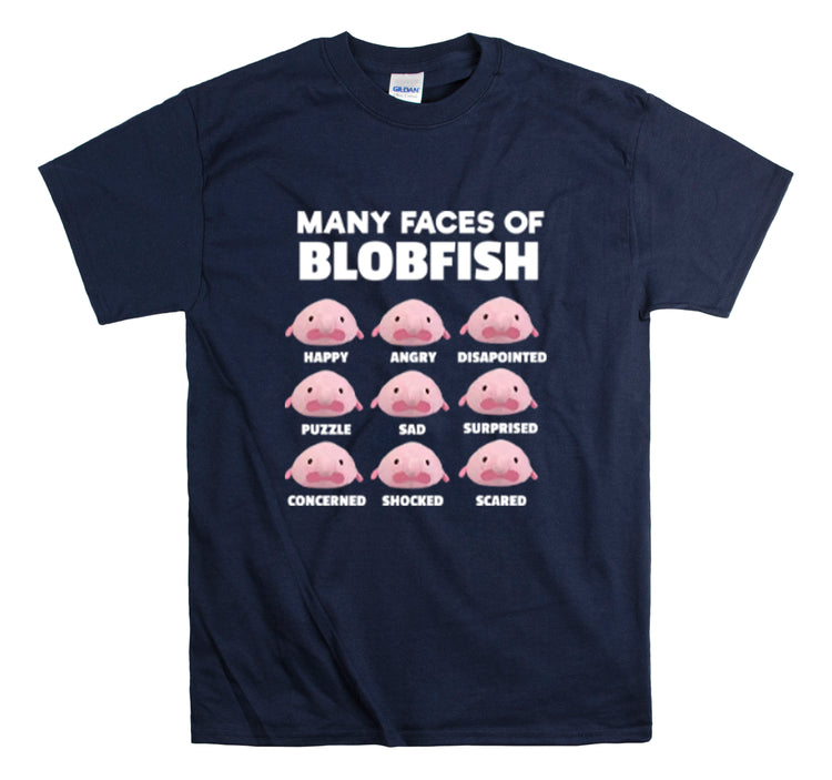 Shirt Funny Many Faces Of Blobfish Ugly Weird creatures viral lovers Humorous Memes T-Shirt Unisex Heavy Cotton Tee