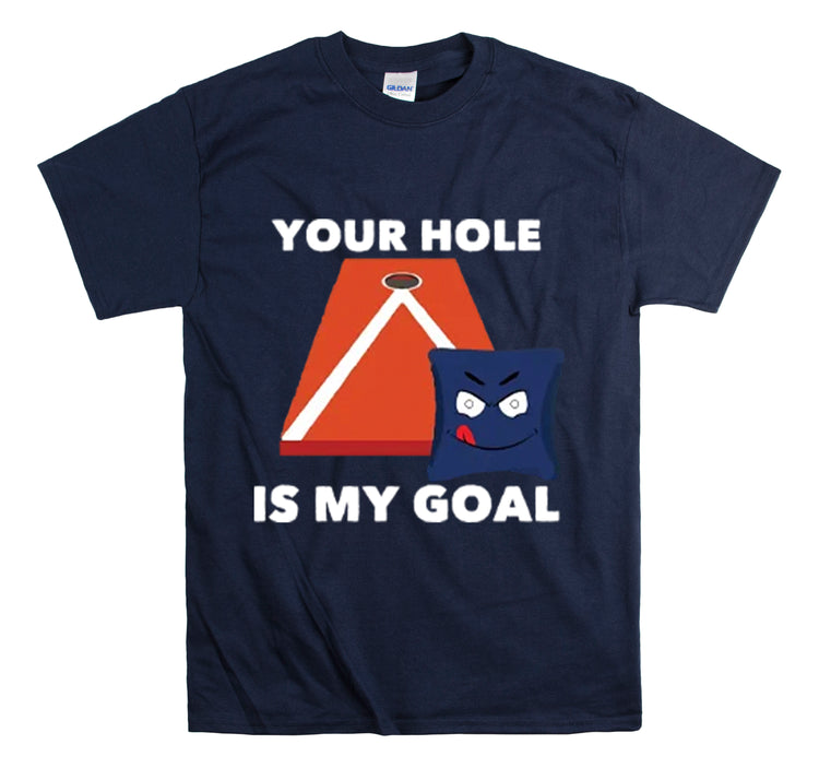 Shirt Funny Your Hole's My Goal Illustration Golfer Hilarious Golf Competition Sports T-Shirt Unisex Heavy Cotton Tee