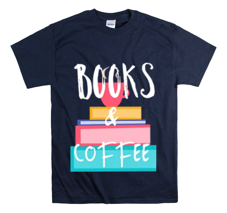 Shirt Funny Books And Coffee Literature Bookish Reading Bookworm T-Shirt Unisex Heavy Cotton Tee