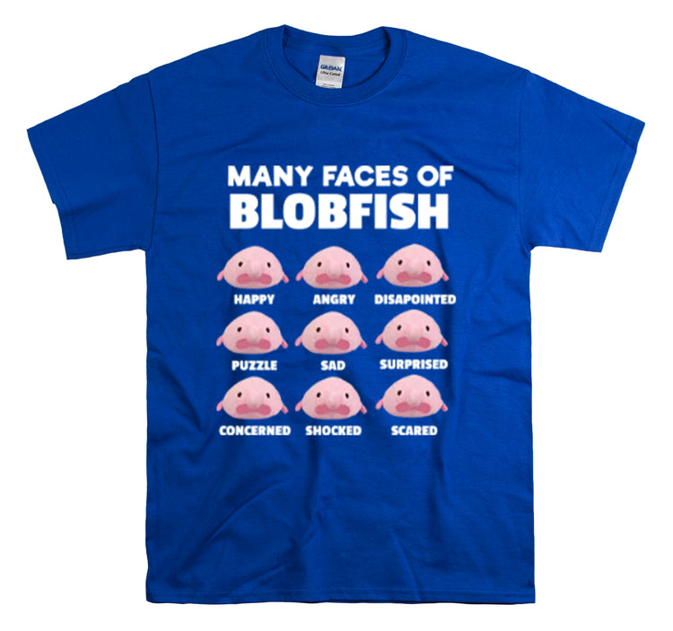 Shirt Funny Many Faces Of Blobfish Ugly Weird creatures viral lovers Humorous Memes T-Shirt Unisex Heavy Cotton Tee