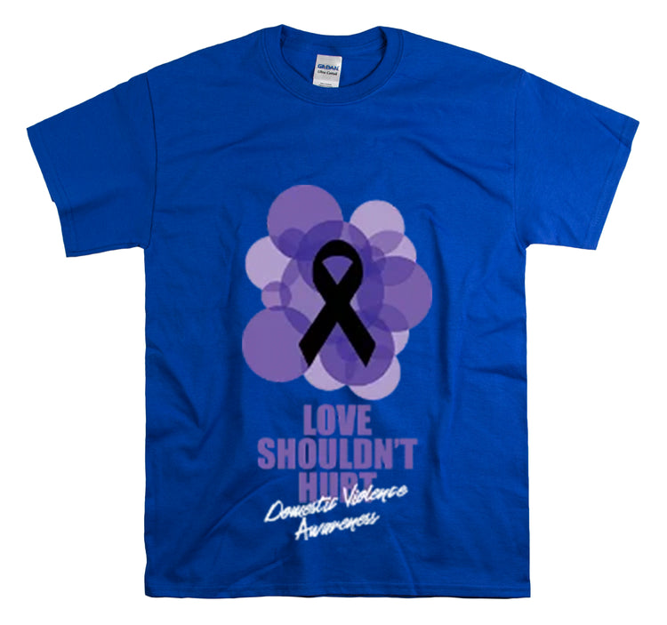 Shirt Funny Love Never Cause Pain Stop Domestic Violence Support Empowerment AwarenessT-Shirt Unisex Heavy Cotton Tee