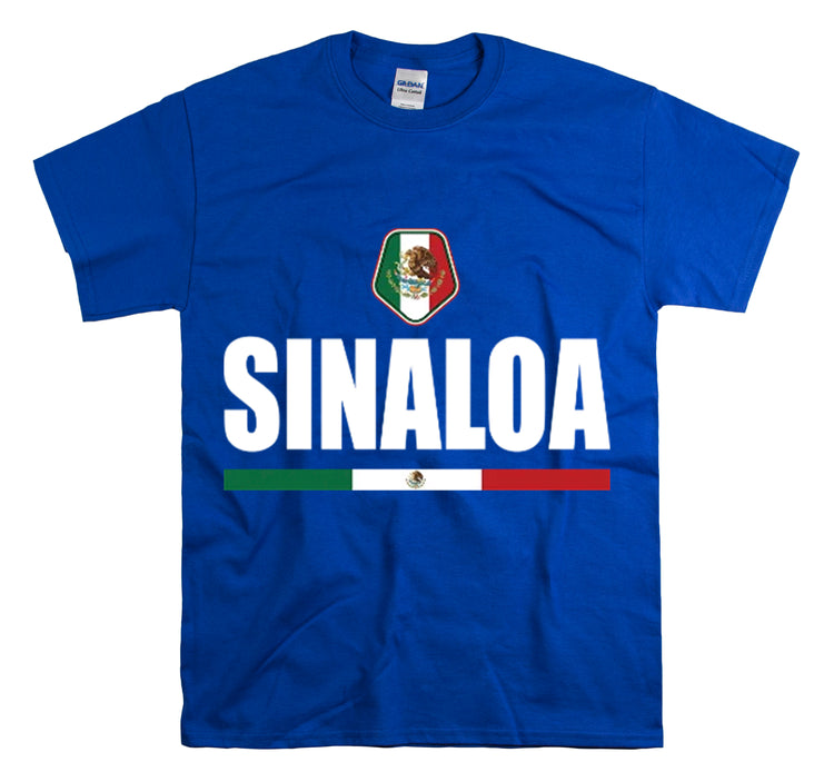 Shirt Funny Sinaloa Mexico Flag Illustration Mexican Pride Symbol T-Shirt Unisex Heavy Cotton Tee