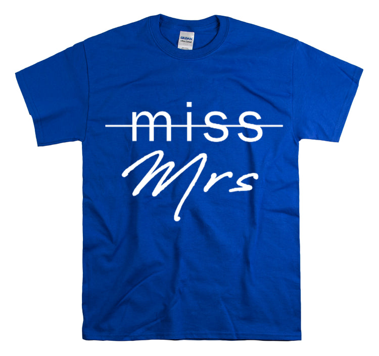 Shirt Funny From Miss To Mrs Bridal Wedding Gift Engagement Party T-Shirt Unisex Heavy Cotton Tee