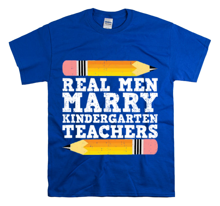 Shirt Funny Real Guys Marry Teachers Appreciation Teaching Classroom Educator School T-Shirt Unisex Heavy Cotton Tee