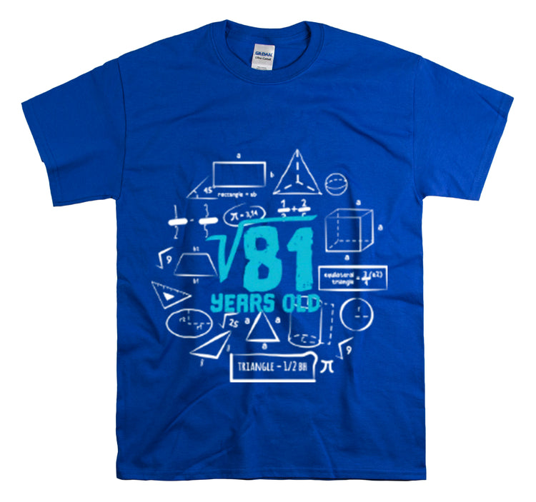 Shirt Funny Square Root 9th Birthdays Graphic Math Geek Numerical T-Shirt Unisex Heavy Cotton Tee