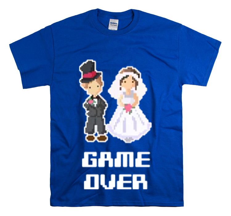 Shirt Funny Game Over Mr And Mrs Just Married Wedding Party Love T-Shirt Unisex Heavy Cotton Tee