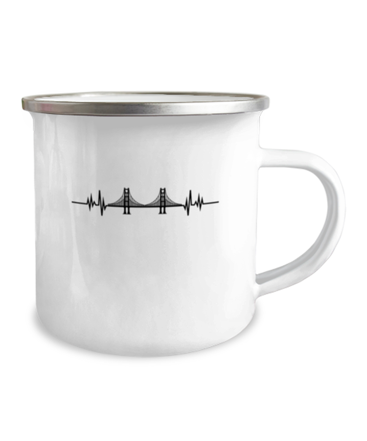 Camper Mug 12oz Camper Mug 12oz Novelty Bridges Travel Lovers Heartbeat Graphic Vacations San Francisco Bridge