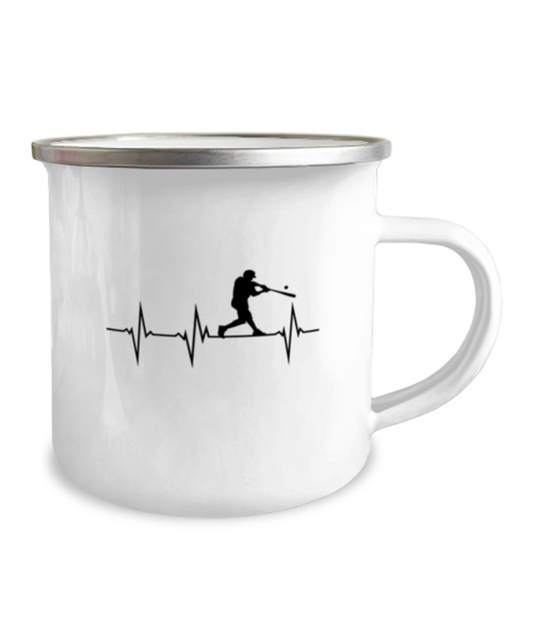 Camper Mug 12oz Camper Mug 12oz Funny Graphic Heartbeat Baseball Player Men Women Sports