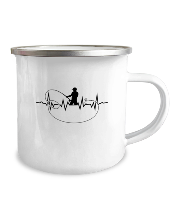 Camper Mug 12oz Camper Mug 12oz Vintage Fishing Heartbeat Graphic Men Women