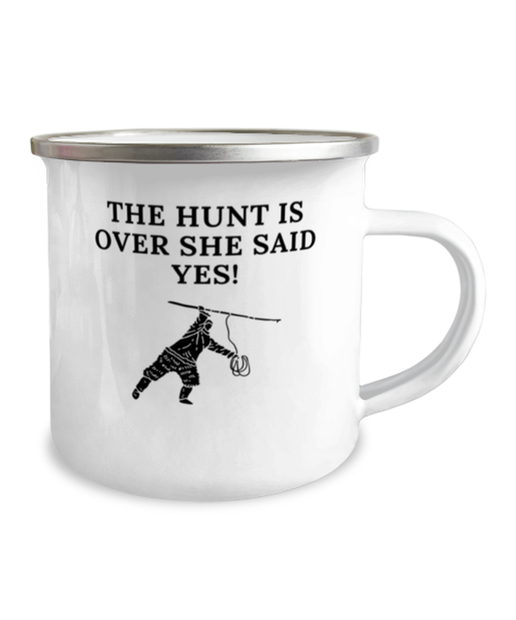 Camper Mug 12oz Camper Mug 12oz Novelty Sarcastic Bachelorette Party Boyfriend Pun Funny Saying The Hunt Is Over She Said Yes Groom Wedding Gag