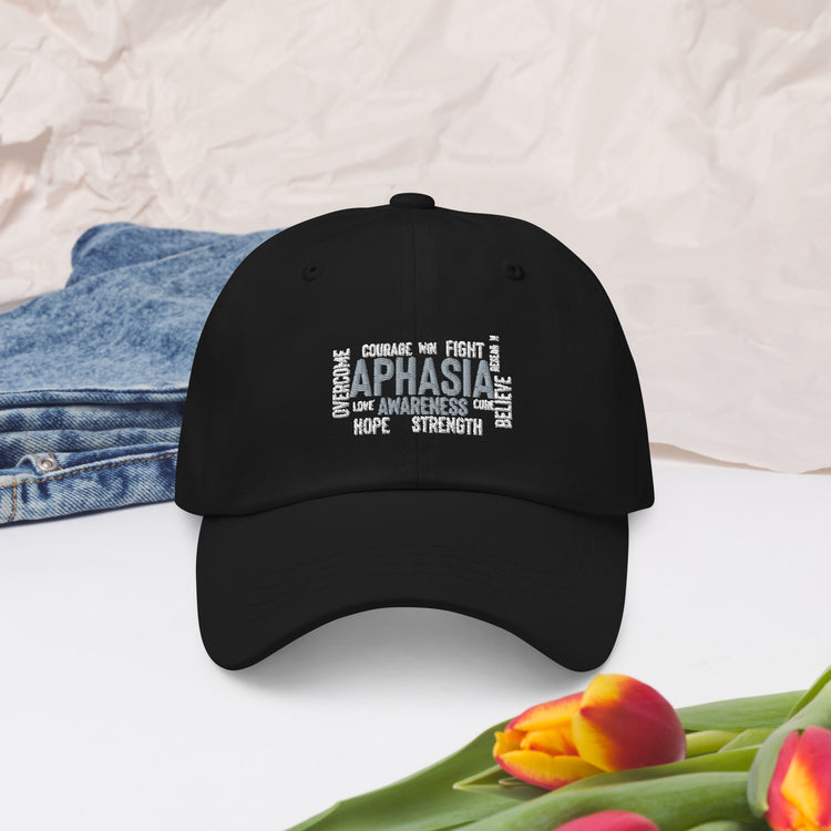 Dad hat  Novelty Aphasia Awareness Dysarthria Believer Overcomer Silent Brain Disease